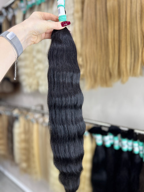 Raw Hair Extensions - Processed (Wavy - Color 1 -70 cm -118 gr - 256/234)