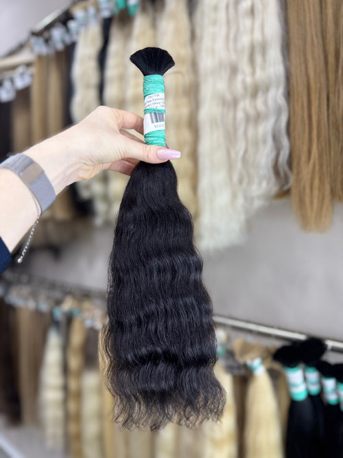 Raw Hair Extensions - Processed (Wavy - Color 1В -48 cm -117 gr - 7067/198)