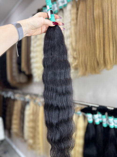 Raw Hair Extensions - Processed (Wavy - Color 1 -71 cm -104 gr - 257/234)