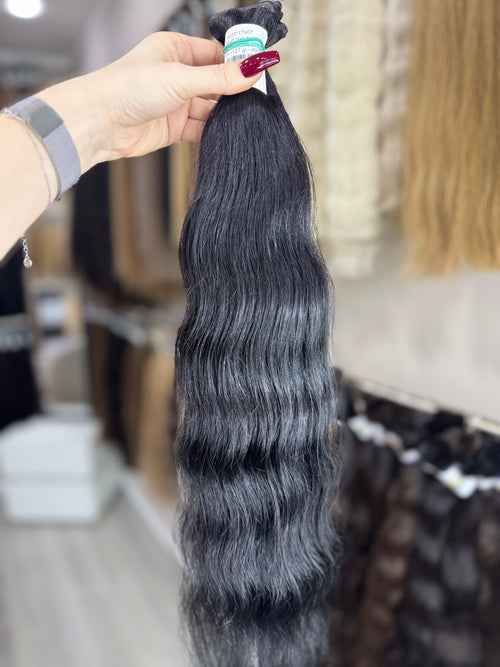 Genius Weft Hair Extensions - Processed (Wavy - Color 1 -60 cm -127 gr - 4037)