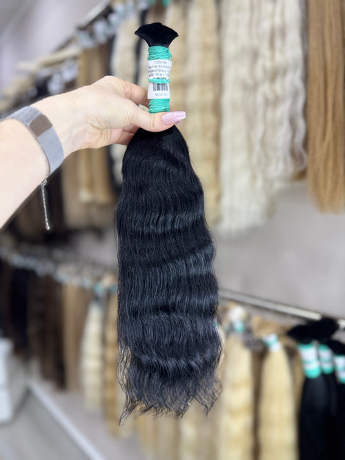 Raw Hair Extensions - Processed (Wavy - Color 1 -45 cm -114 gr - 1379/198)