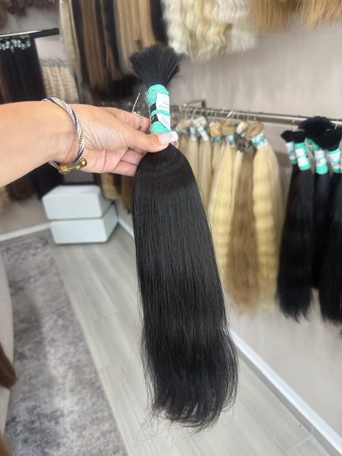 Raw Hair Extensions - Processed (Straight - Color 1 -51 cm -170 gr)