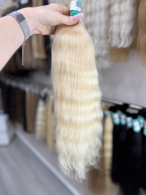 Raw Hair Extensions - Processed (wavy - Color 613 -55 cm -146 gr - 116/225)
