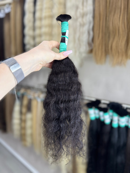 Raw Hair Extensions - Processed (Curly - Color 1 B -46 cm -86 gr)