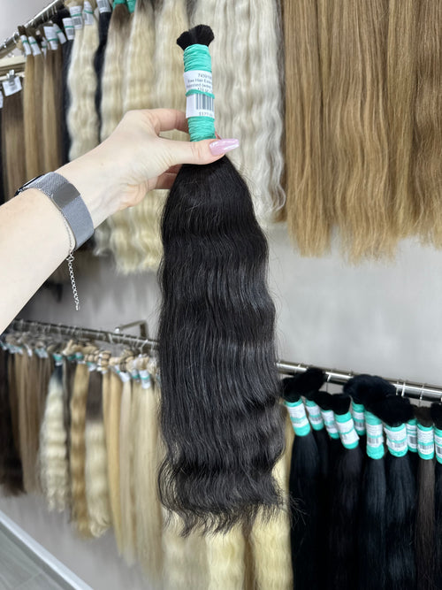 Raw Hair Extensions - Processed (wavy - Color 1b -51 cm -124 gr - 7439/195)