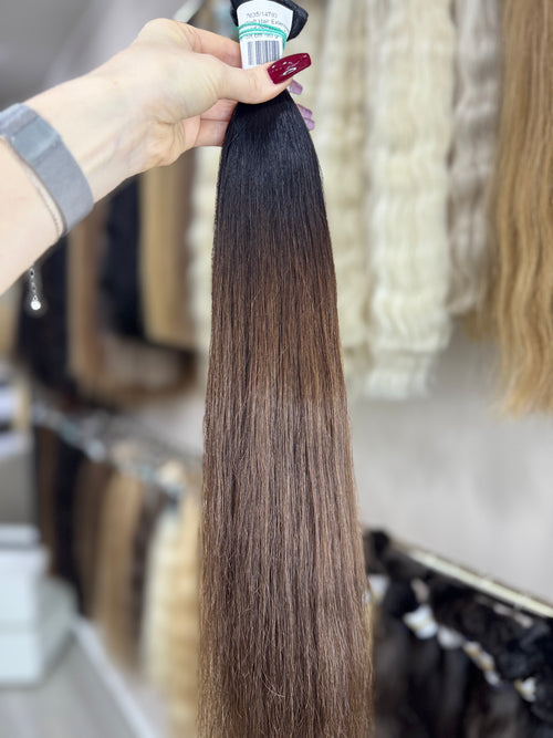 Genius Weft Hair Extensions - Processed (Straight - Color ombre -58 cm -95 gr - 7635)