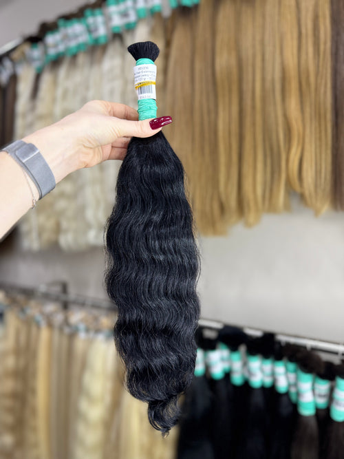 Raw Hair Extensions - Processed (wavy - Color 1 -49 cm -120 gr - 353/236)