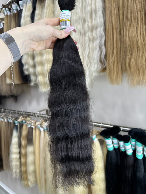Raw Hair Extensions - Processed (wavy - Color 1b -53 cm -120 gr - 6601/196)