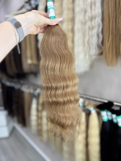 Raw Hair Extensions - Processed (wavy - Color 8 -53 cm -91 gr - 66/230)