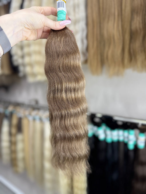 Raw Hair Extensions - Processed (wavy - Color 4 -51 cm -82 gr - 287/235)