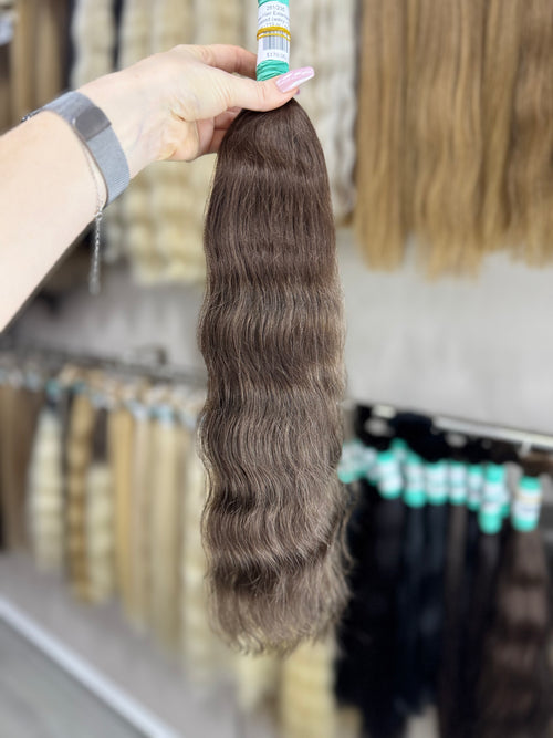 Raw Hair Extensions - Processed (wavy - Color 3 -54 cm -119 gr - 281/235)