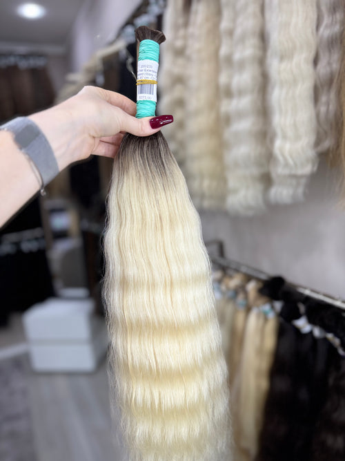 Raw Hair Extensions - Processed (Wavy - Color ombre -67 cm -127 gr - 200/233)