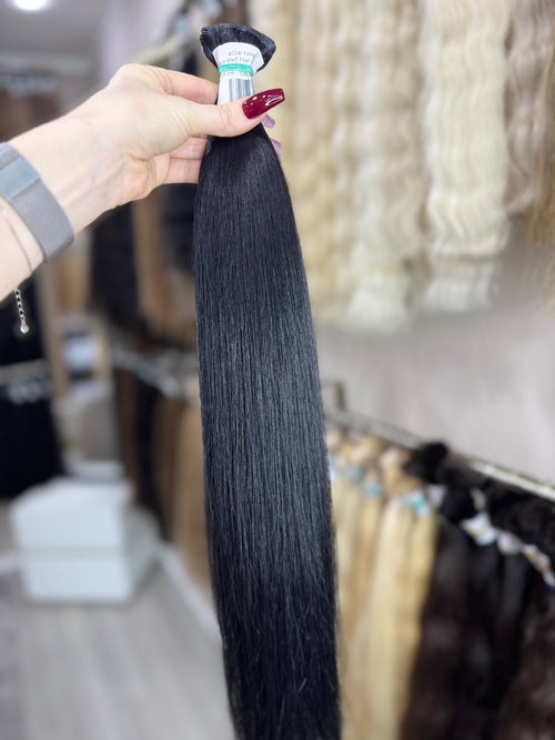Genius Weft Hair Extensions - Processed (Straight - Color 1 -55 cm -105 gr - 4034)