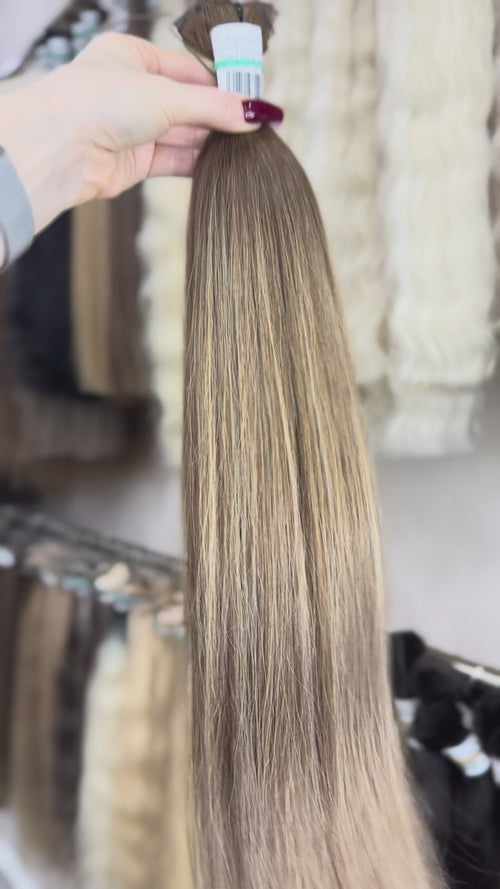 Genius Weft Hair Extensions - Processed (Straight - Color mix -58 cm -97 gr - 3549)
