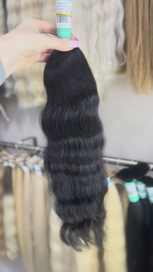 Raw Hair Extensions - Processed (wavy - Color 1 -51 cm -118 gr - 6906/199)