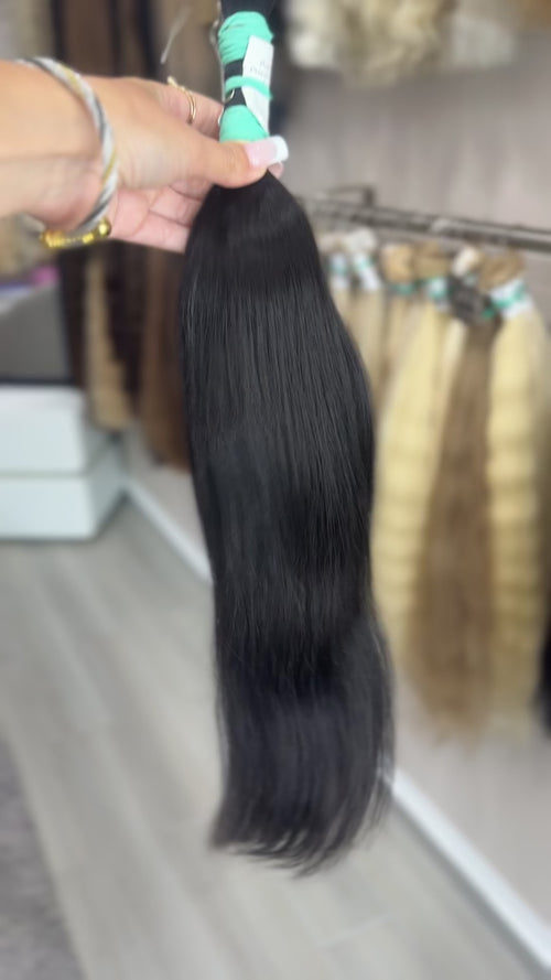 Raw Hair Extensions - Processed (Straight - Color 1 -51 cm -170 gr)