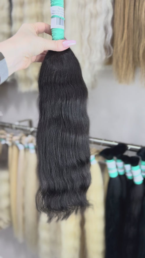 Raw Hair Extensions - Processed (wavy - Color 1b -51 cm -124 gr - 7439/195)