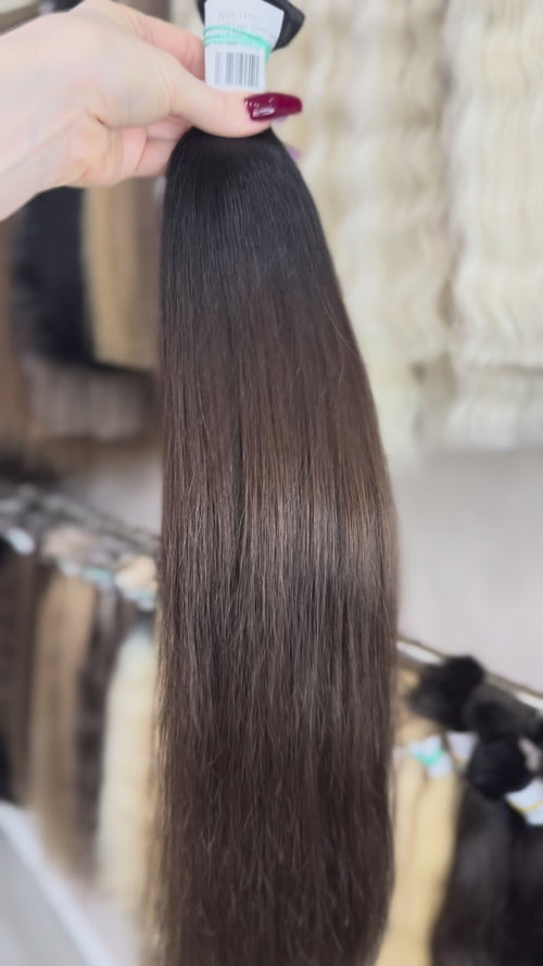 Genius Weft Hair Extensions - Processed (Straight - Color ombre -58 cm -95 gr - 7635)