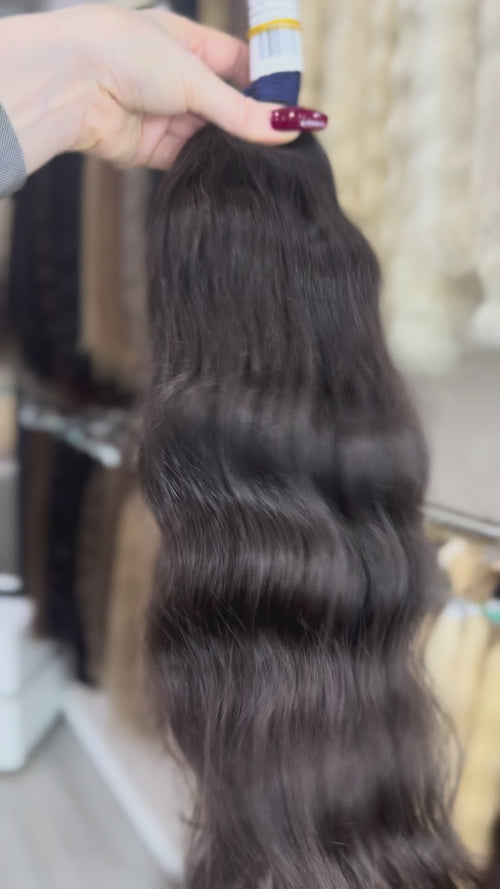Baby Hair Extensions - Processed (wavy - Color 1b -55 cm -130 gr - 366/i)