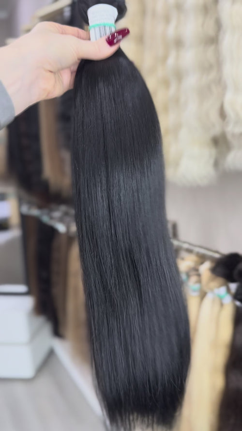 Genius Weft Hair Extensions - Processed (Straight - Color 1 -55 cm -153 gr - 4033)