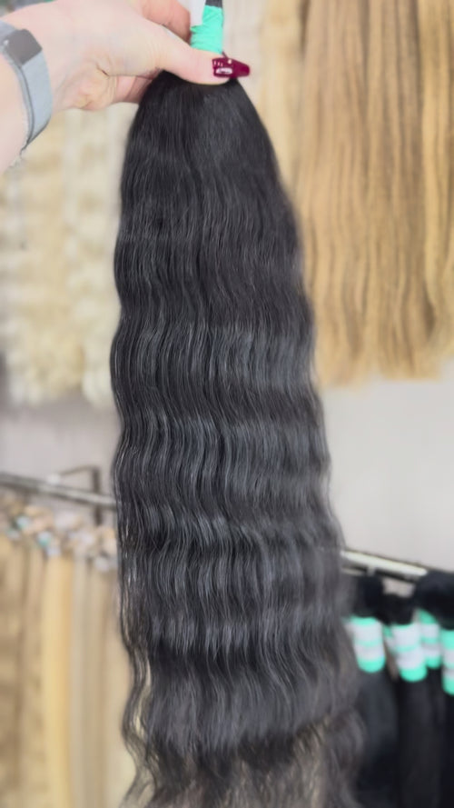 Raw Hair Extensions - Processed (Wavy - Color 1 -71 cm -104 gr - 257/234)