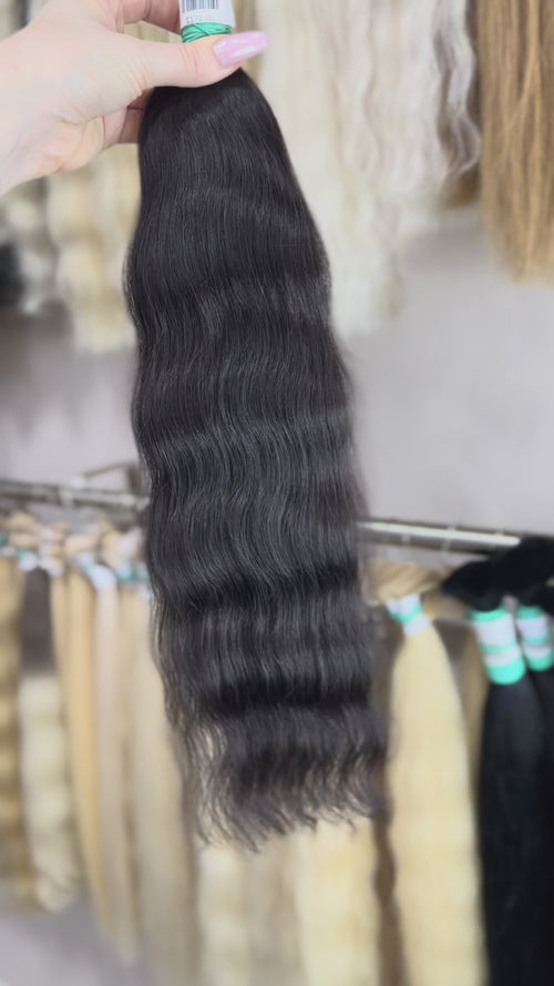 Raw Hair Extensions - Processed (wavy - Color 1b -53 cm -120 gr - 6601/196)
