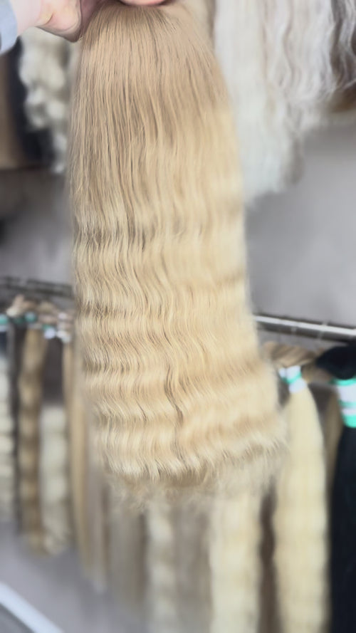 Raw Hair Extensions - Processed (wavy - Color 14 -55 cm -160 gr - 121/225)