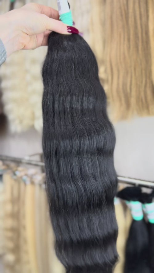 Raw Hair Extensions - Processed (Wavy - Color 1 -70 cm -118 gr - 256/234)