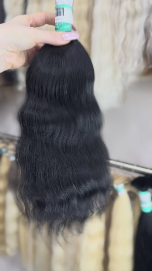 Raw Hair Extensions - Processed (Wavy - Color 1 -45 cm -117 gr - 1384/198)