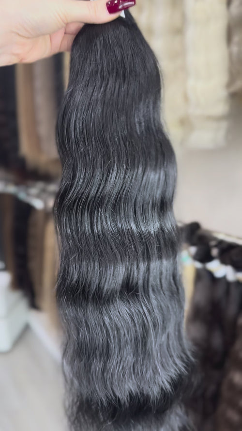 Genius Weft Hair Extensions - Processed (Wavy - Color 1 -60 cm -127 gr - 4037)
