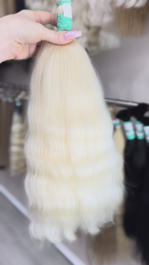 Raw Hair Extensions - Processed (Wavy - Color 000 -50 cm -128 gr)
