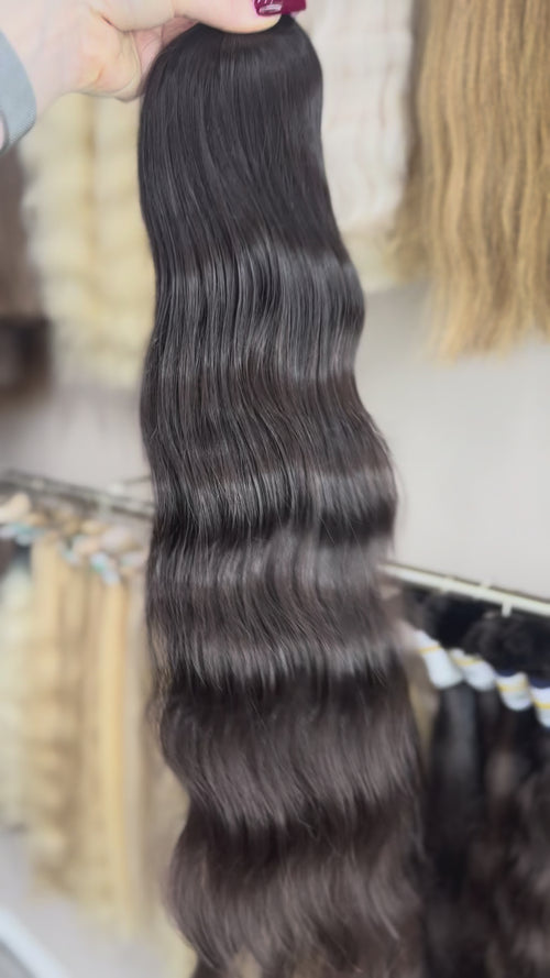 Baby Hair Extensions - Processed (wavy - Color 1b -65 cm -166 gr - 363/i)