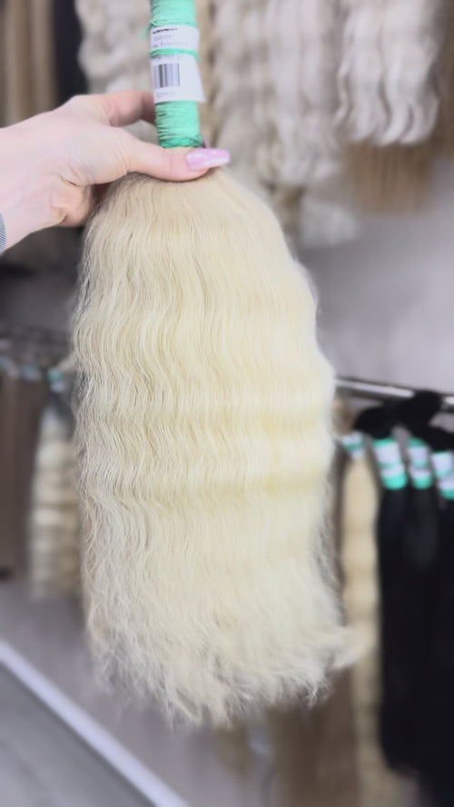 Raw Hair Extensions - Processed (Wavy - Color 000 -51 cm -153 gr)
