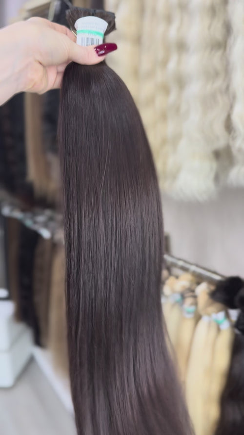 Genius Weft Hair Extensions - Processed (Straight - Color 2 -56 cm -143 gr - 4039)