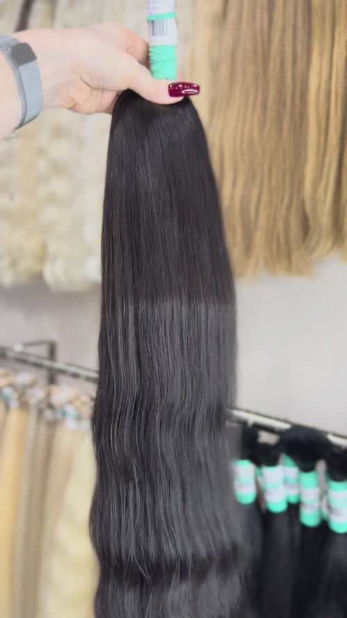 Raw Hair Extensions - Processed (wavy - Color 1B -67 cm -145 gr - 7207/219)