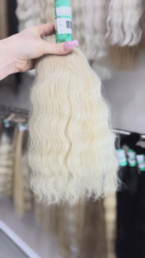 Raw Hair Extensions - Processed (Wavy - Color 0 -43 cm -132 gr)
