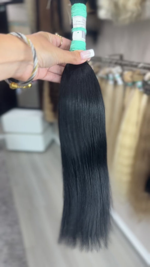Raw Hair Extensions - Processed (Straight - Color 1 -45 cm -109 gr)