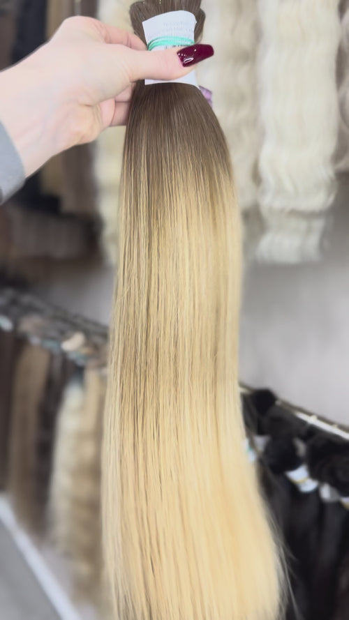 Genius Weft Hair Extensions - Processed (Straight - Color ombre -56 cm -50 gr - 7633)