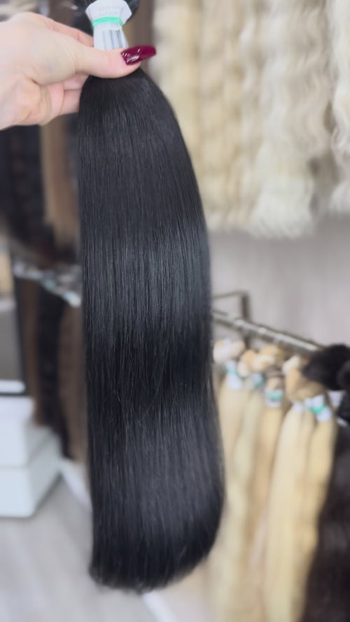 Genius Weft Hair Extensions - Processed (Straight - Color 1 -55 cm -105 gr - 4034)