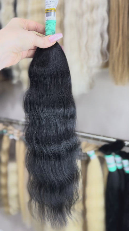 Raw Hair Extensions - Processed (wavy - Color 1 -52 cm -79 gr - 295/234)